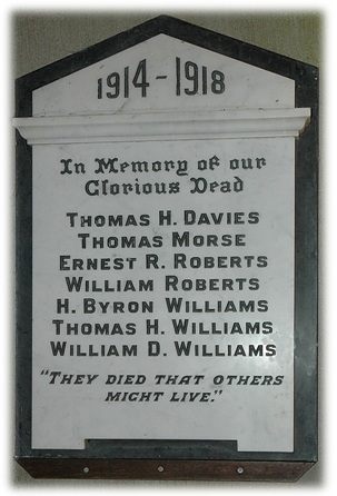 Plaque in memorial to the Fallen of the First World War